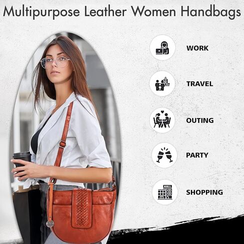 Vilenca Holland Genuine Leather Crossbody Sling Bags for Women, Bags for Women Trendy Casual Office Bag with Adjustable Strap in Kuwait