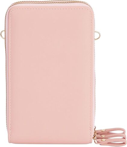 Small Crossbody Strap Cell Phone Purse for Women, 3 Zipper Compartments, Card Slots (Light Pink, 5 x 3 x 7 In) in Kuwait