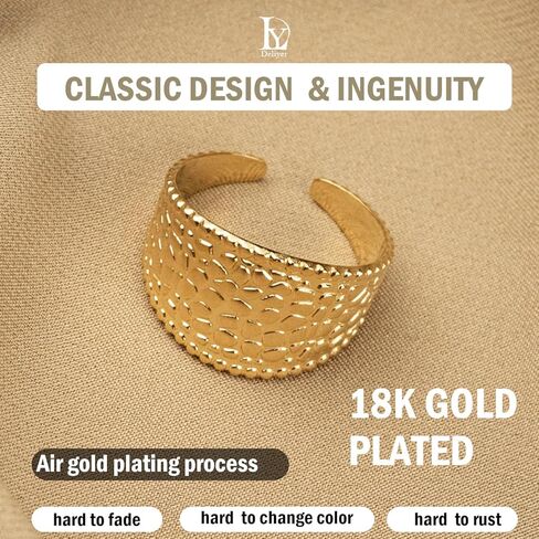 خواتم ذهبية للنساء من ديلير، خواتم بناد ذهبية غير لامعة | خاتم زفاف من الزركونيا المكعب | خواتم انيقة مطلية بالذهب عيار 18 قيراط هدية للنساء in Kuwait