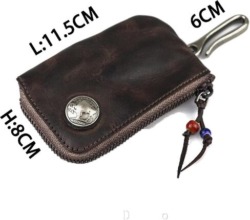Akuhizo Leather Mini Medieval Pouch Keychain,Leather Belt Pouch Keychain,Coin Organizer Change Holder Leather zipper Pouch for Men in Saudi Arabia
