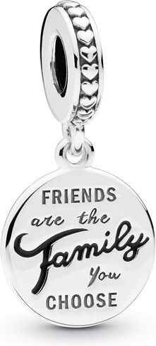 Pandora Friends Are Family Dangle Charm - أساور لحظات متوافقة - مجوهرات للنساء - هدية للنساء في حياتك - مصنوعة من الفضة الإسترلينية والمينا، مع صندوق هدايا in Saudi Arabia