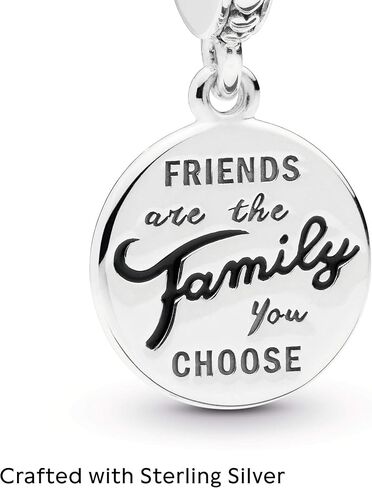 Pandora Friends Are Family Dangle Charm - أساور لحظات متوافقة - مجوهرات للنساء - هدية للنساء في حياتك - مصنوعة من الفضة الإسترلينية والمينا، مع صندوق هدايا in Saudi Arabia