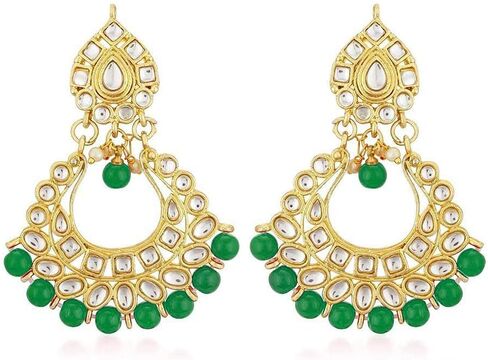 I Jewels Gold Plated Ethnic Indian Traditional Kundan Pearl Choker Necklace Set for Women in Saudi Arabia