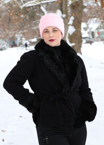 Hats Scarves & More Chemo Hat for Women Cancer Cap Beanie Ladies Winter Head Coverings Fleece Pillbox in Saudi Arabia