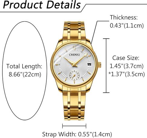 JewelryWe Luxury Couple Watches Gold-Silver Tone Stainless Steel Quartz Calendar Wristwatch Rhinestone His and Her Watch Set, for Anniversary, Wedding, Valentine's Day in Kuwait