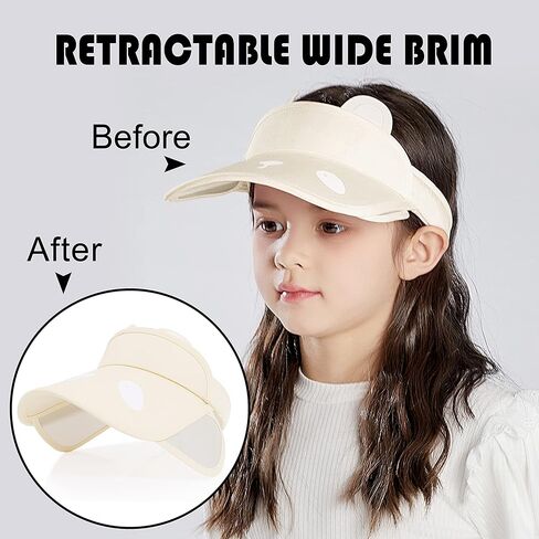 قبعات Bienvenu لأقنعة الشمس للفتيات، قبعات صيفية قابلة للتعديل للأطفال مع حافة قابلة للسحب، قبعة رياضية للحماية من الأشعة فوق البنفسجية in Kuwait