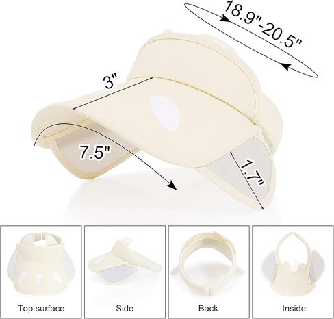 قبعات Bienvenu لأقنعة الشمس للفتيات، قبعات صيفية قابلة للتعديل للأطفال مع حافة قابلة للسحب، قبعة رياضية للحماية من الأشعة فوق البنفسجية in Kuwait