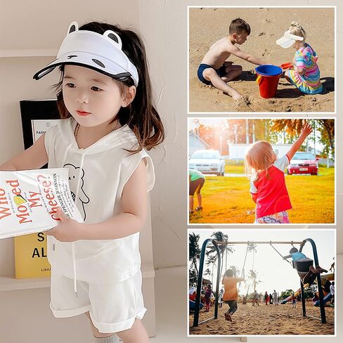 قبعات Bienvenu لأقنعة الشمس للفتيات، قبعات صيفية قابلة للتعديل للأطفال مع حافة قابلة للسحب، قبعة رياضية للحماية من الأشعة فوق البنفسجية in Kuwait