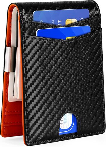 KE'VERSO Slim Wallet for Men Gifts 12 Card Slots ID Window With Money Clip Minimalist RFID Front Pocket Bifold Leather Small Thin Gift Box Dad Birthday Christmas Regalos Hombres in Saudi Arabia