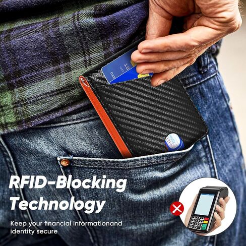KE'VERSO Slim Wallet for Men Gifts 12 Card Slots ID Window With Money Clip Minimalist RFID Front Pocket Bifold Leather Small Thin Gift Box Dad Birthday Christmas Regalos Hombres in Saudi Arabia