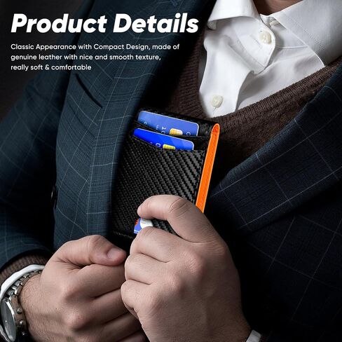 KE'VERSO Slim Wallet for Men Gifts 12 Card Slots ID Window With Money Clip Minimalist RFID Front Pocket Bifold Leather Small Thin Gift Box Dad Birthday Christmas Regalos Hombres in Saudi Arabia