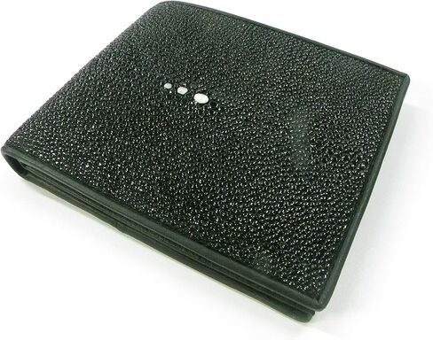 محفظة بيلجيو جلد ستينغراي شاغرين أصلية ثنائية الطي (أسود) in Kuwait