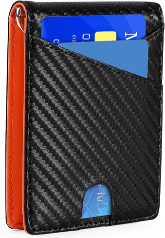 KE'VERSO Slim Wallet for Men Gifts 12 Card Slots ID Window With Money Clip Minimalist RFID Front Pocket Bifold Leather Small Thin Gift Box Dad Birthday Christmas Regalos Hombres in Saudi Arabia