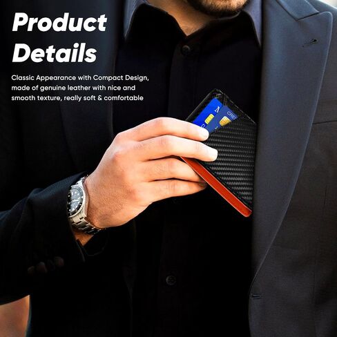 KE'VERSO Slim Wallet for Men Gifts 12 Card Slots ID Window With Money Clip Minimalist RFID Front Pocket Bifold Leather Small Thin Gift Box Dad Birthday Christmas Regalos Hombres in Saudi Arabia