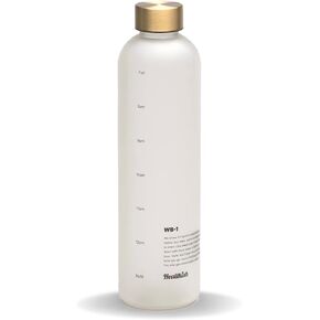 Original Time Marked Motivational Water Bottle Leak Proof Lid for Gym, Sports, Fitness or Work for Women and Men 1 Liter | 33 Oz