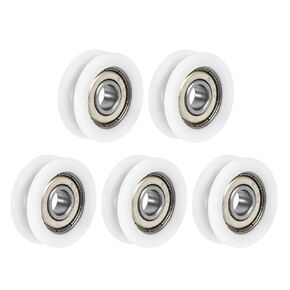 uxcell U608ZZ 608 Nylon U Groove Bearings 8x30x10mm Double Metal Shielded (GCr15) Chrome Steel Ball Bearings 5pcs
