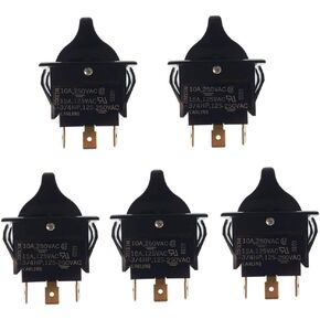 TIGC51-7S-BL-NBL SPDT 10A 250V ON-OFF-ON Rocker Switch