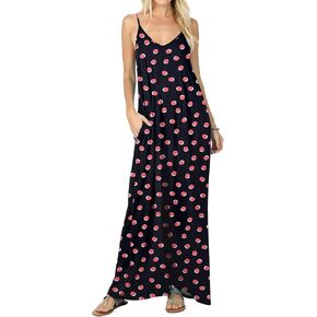levaca Women's Casual Summer Beach Maxi Dress with Pocket