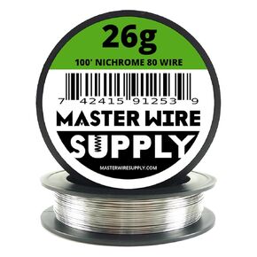 Nichrome 80 - 100' - 26 Gauge Wire - 100ft - 0.4mm - 0.016in - Made in USA - Master Wire Supply