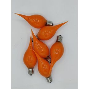 Primitive Silicone Dipped 5 Watt Light Bulb - Pack of 6 - Orange