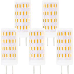 لمبة إضاءة LED GY6.35 قابلة للتعتيم، G6.35/GY6.35 قاعدة ثنائية الدبوس 5 وات، AC/DC 12V 24V أبيض دافئ 3000K، GY6.35 Base T4 JC نوع 50W استبدال هالوجين (5 عبوات)