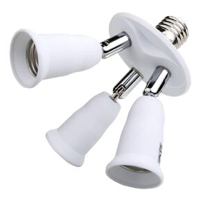 3 in 1 Light Bulb Socket Splitter, E26/E27 Multi Light Socket Adapter 360 Degree Adjustable, Standard Base Converter for LED CFL Lamp Bulbs, 60W Each Port, Total 180 Watts