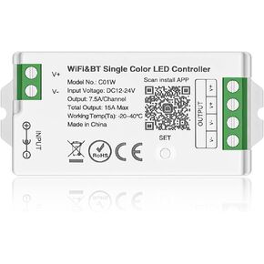 BTF-LIGHTING 5in1 WB5 2.4GHz Tuya WiFi PWM LED Controller Compatible with Alexa Google Home Smart Life Tuya Smart APP Control for Dimming CCT RGB RGBW RGBCCT LED Strip Work with WR01RF WR02RF etc