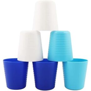 Eco-friendly Unbreakable BPA Free Dishwasher Safe Plastic Drinking Cups for kids&Adult,Reusable Water Tumblers dishwasher safe (8oz-Set of 6)