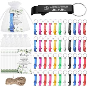 72 مجموعة من هدايا حفل الزفاف تتضمن سلسلة مفاتيح شكرًا لك، فتاحة زجاجات، بطاقات شكر، حقائب أورجانزا، هدايا لحفلات الزفاف وحفلات أعياد الميلاد، هدايا تذكارية للضيوف in Kuwait