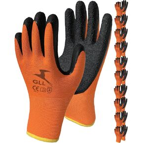 Safety Work Gloves Latex Coated for Men and Women 10-Pair-Pack Knit Firm Grip