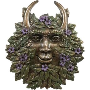 Ebros Gift The Horned God Spring Season Greenman Pan Wall Decor Plaque 7" Wide Decorative Sculpture