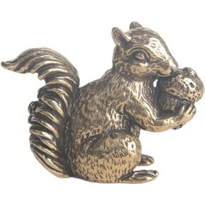 Brass Squirrel Statues Small Brass Squirrel Figurine Handmade Squirrel Statue Ornament House Animal Figurines for Centerpiece Table, Garden, Home,