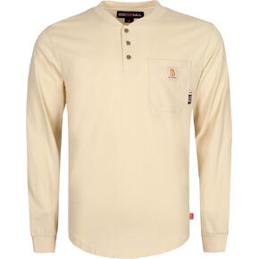 BOCOMAL FR Shirts Camo Two-Tone 6oz Lightweight Flame Resistant Henley Shirt Fire Retardant Workwear NFPA2112 CAT2