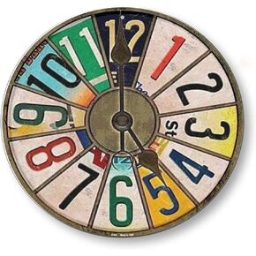 Round Tin Sign License Plate Clock Family Metal Tin Sign Iron Poster Wall Plaque for Home Kitchen Bar Coffee 12x12 Inch Christmas