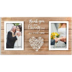 Bonus Mom Gifts - Present for Stepmoms and Stepdads - Thank You for Loving Me As Your Own Picture Frame - Holds 2 4x6 Inches Photos