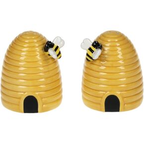 Ganz MG178280 Bee Skep Salt and Pepper Shaker Set of 2, Yellow