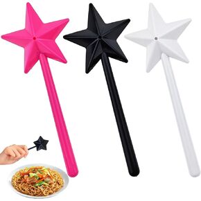 3 PACK Wand Salt and Pepper Shakers, Pentagram Shape Salt Dispenser, Fairy Wand Salt and Pepper Shakers Refillable Pentagram Shape Salt Dispenser with Holes Kitchen Accessories