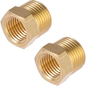 BILAL NPT Bushing 1/2" Male x 1/4" Female Reducing Adapter Hex Head Pipe Fitting (Pack of 2)