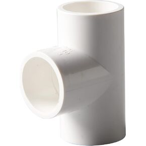 Rainbow Dream 1-1/4 Inch PVC Tee Pipe Fitting Adapter (Socket x Socket x Socket) - 6 Pack, White