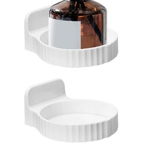 Linkidea 2 Pack Reed Diffuser Holder, Wall Mounted No Drill Aromatherapy Diffuser Standing Shelf Storage Holder for Household, Home Fragrance Reed Diffuser Rack for Bathroom/Bedroom/Study (White)