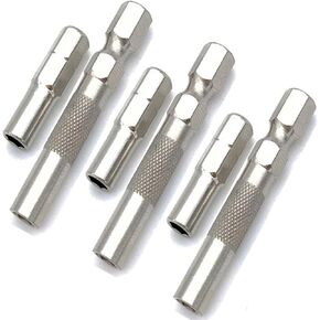 1/4 to 4mm Bit Adapter, Hex Screw Driver Bit Adapter Magnetic,6.35mm Outside To System 4mm Inside Micro Bit Drill Extension Socket Shank for Precision Bits Set Screwdriver Converter (6 Pieces)