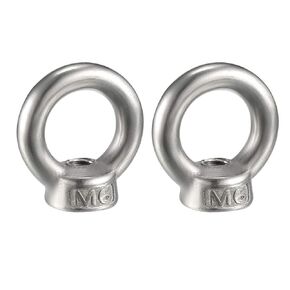 uxcell Lifting Eye Nut M6 Female Thread 304 Stainless Steel Round Shape for Rope Fitting Pack of 2