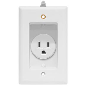 TOPGREENER Recessed Single Receptacle Outlet with Clock Hanger Hook, Tamper-Resistant, Size 1-Gang 4.48" x 2.76", 15A 125V, TG115R31, White