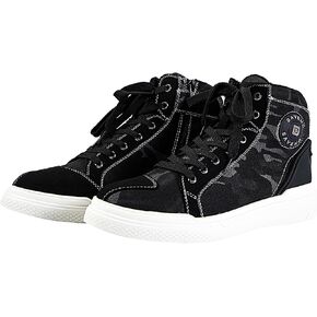 Motorcycle Shoes Men, Street Riding Sneakers, Rubber Sole with Strong Grip, Ankle Support, Extra Gear Shift Pad, Fast Release Side Zipper