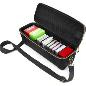 CASEMATIX Card Case Holder for Trading Cards with 5 Removable Dividers, 5 Tab Dividers and Shoulder Strap - 1000 Card Game Case Playing Card Storage for Unsleeved Cards, Sleeved Cards and Deck Boxes