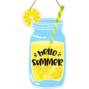 PETCEE Summer Wreaths for Front Door Summer Decorations for Home Hello Summer Sign Door Decor Summer Wreaths Sign for Home Wall Farmhouse Summer Decorations Hanging