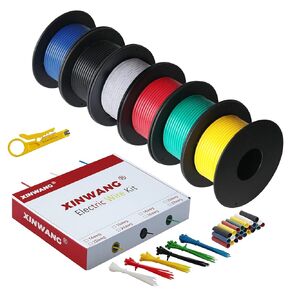 Electrical Wire,18 Gauge Wire,18 awg Wire-XINWANG 18 Gauge Stranded Tinned Copper Wire with PVC Insulation((OD:2.0 mm) 6 Colors,20ft Each, Hook Up Wire Kit