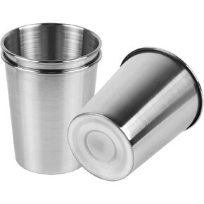 3 Pack 8 Ounce 230ml Stainless Steel Cups Shatterproof Pint Drinking Cups Metal Drinking Glasses for Kids and Adults, Pack of 3