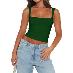 سترة علوية نسائية مثيرة من Abardsion لصيف 2024 برقبة مربعة بدون أكمام وطبقة مزدوجة للخروج in Kuwait