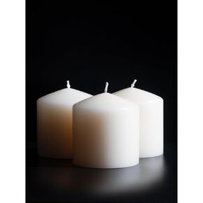 CANDWAX 3x3 inch White Pillar Candles Set of 3 - Elegant Decorative Candles for Home - Unscented White Candles for Relaxing Atmosphere